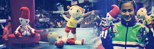 TWG2017 mascots learn Muaythai