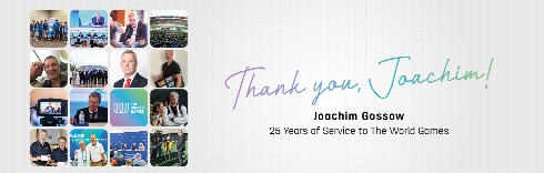 IWGA pays tribute to Joachim Gossow following 25 Years of service to The World Games