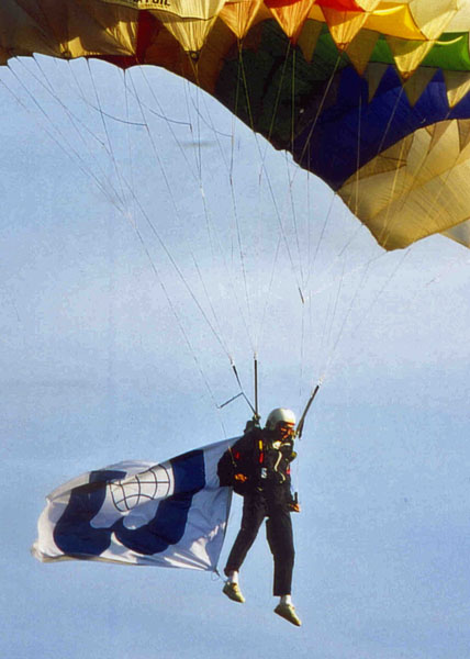 1997 Lahti WorldGames flag at the opening